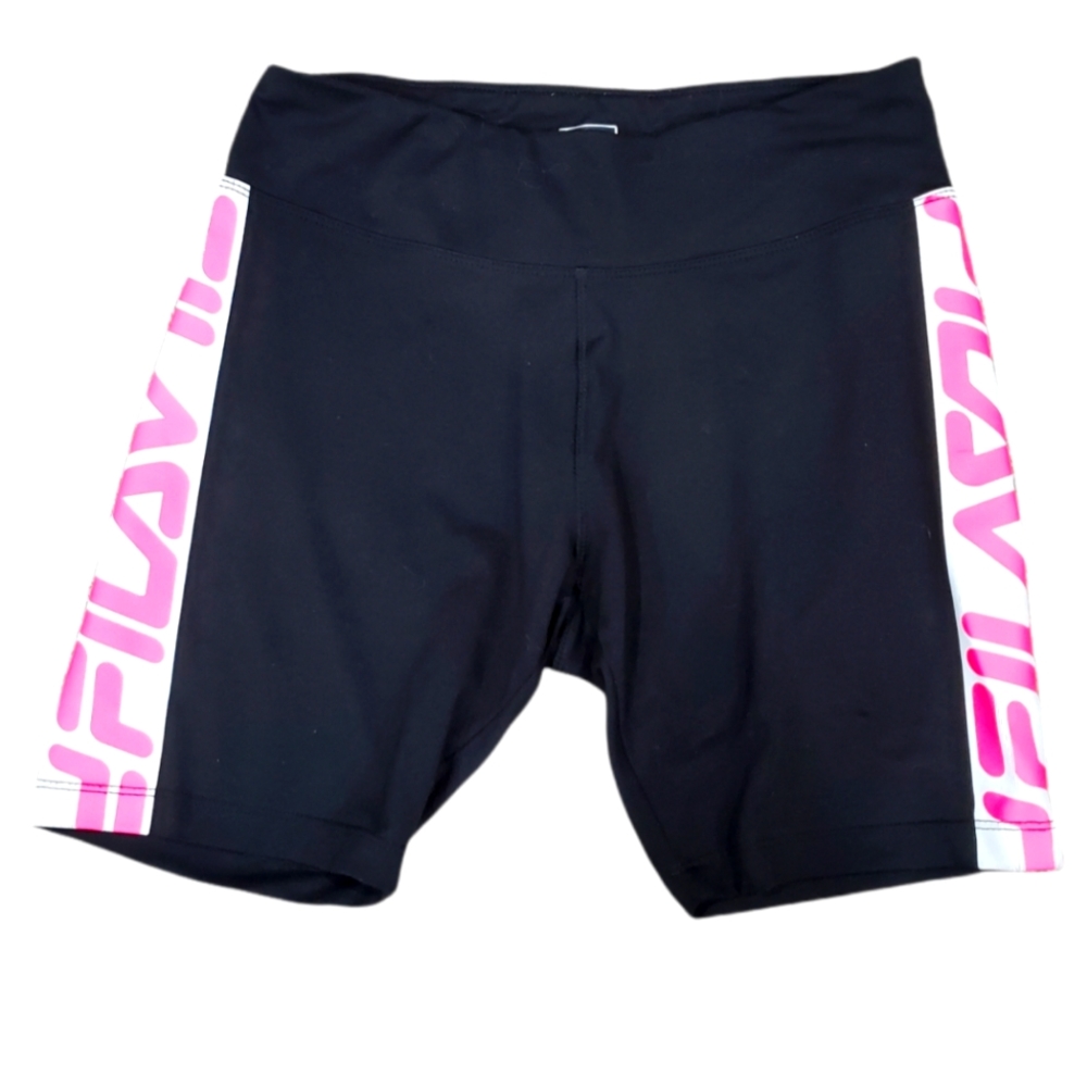 Fila Black & Neon Pink Bike Shorts Size Small